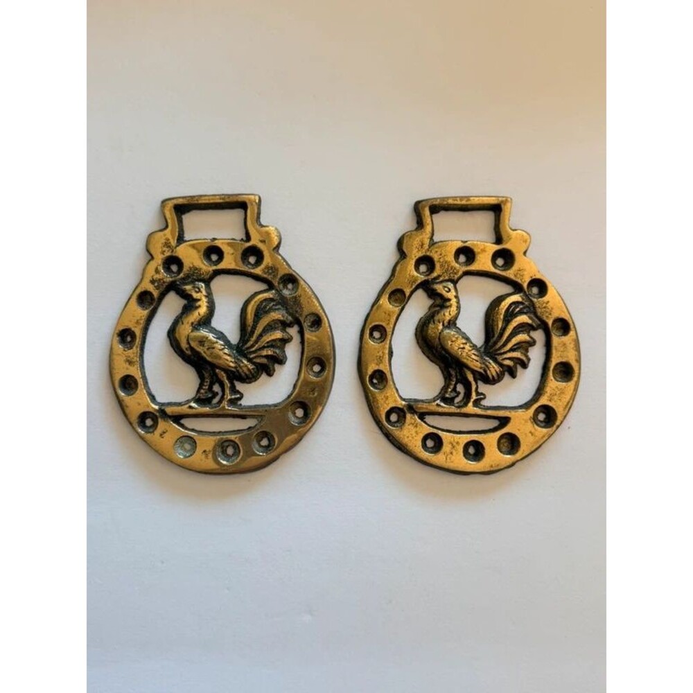 Vintage horse saddle medallions